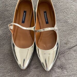 Margaux Shiny Silver Flats